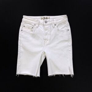 Free People Shorts Women 24 White Bermuda Denim NWOT